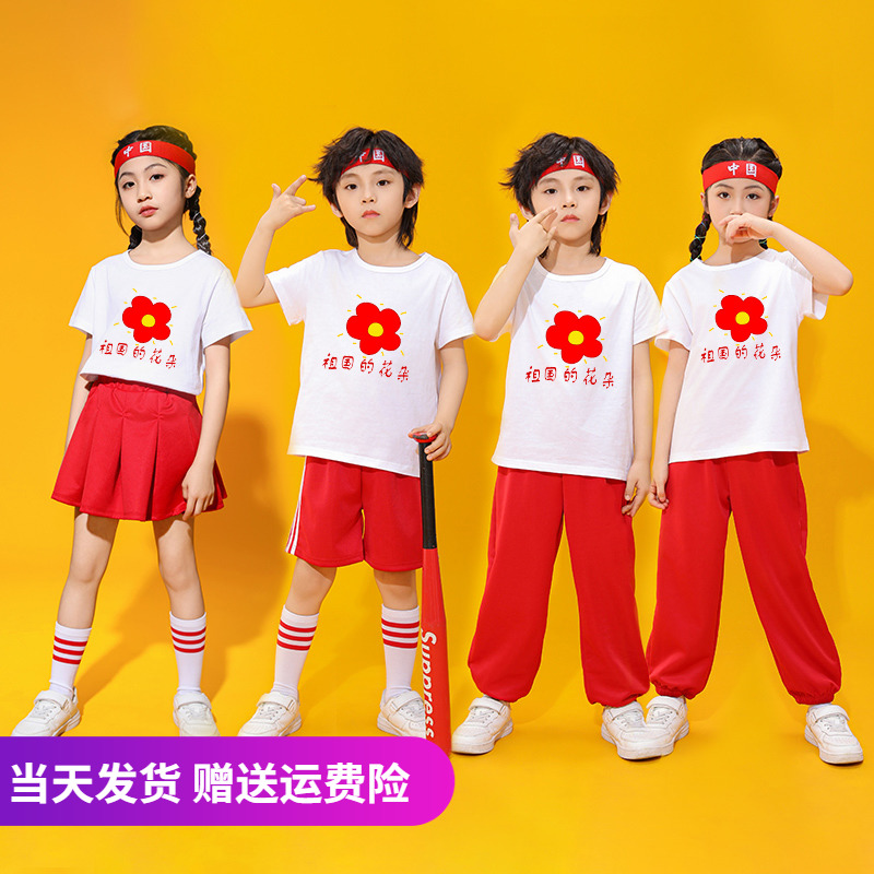 祖国的花朵元旦儿童爱国演出服幼儿园舞蹈班服小学生大合唱表演服