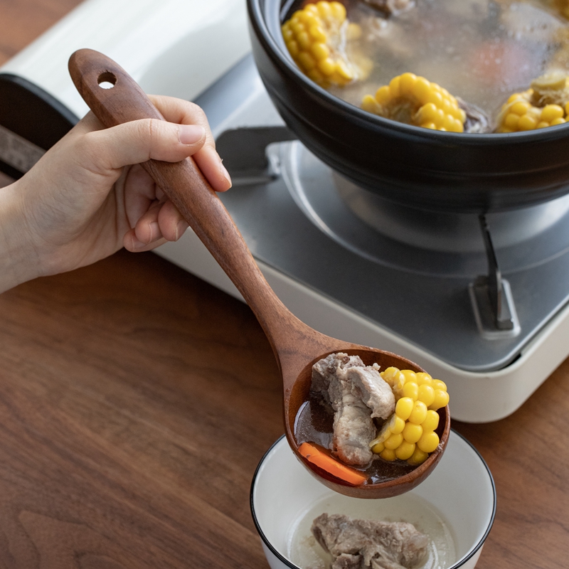 泰国柚木日式天然原木大汤勺