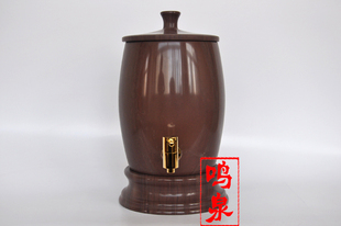 木鱼石水缸矿化弱碱性水桶，天然木鱼石净水器饮水机储水罐