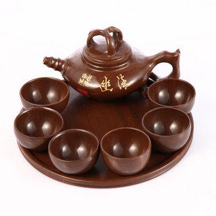 特价包邮清幽木鱼石功夫茶具套装/济南特产木鱼石茶具套装