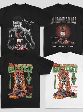 拳王阿里Muhammad Ali 美式260克重磅100%纯棉拳击短袖T恤