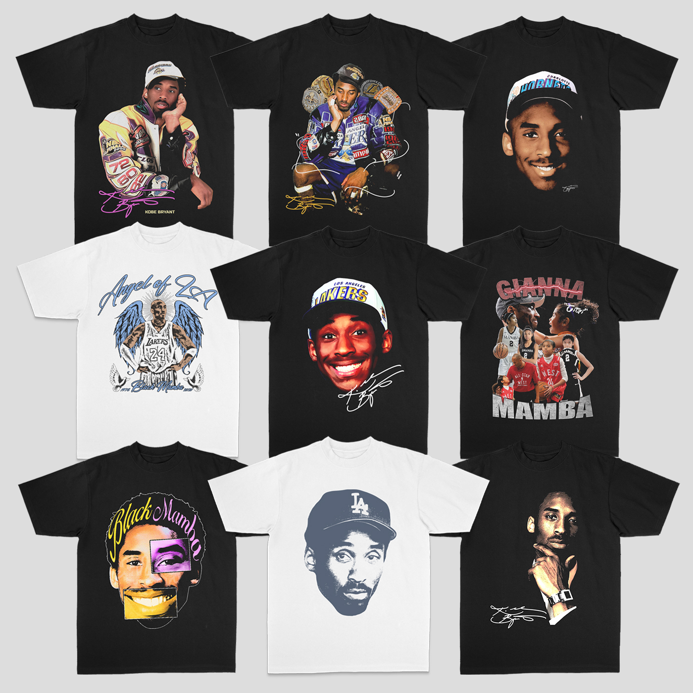 科比kobe美式重磅街头印花数码直喷100%纯棉透气篮球短袖T恤