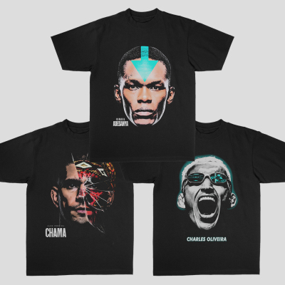 UFC黑龙佩雷拉奥利维拉大头像美式宽松街头纯棉直喷拳击短袖T恤