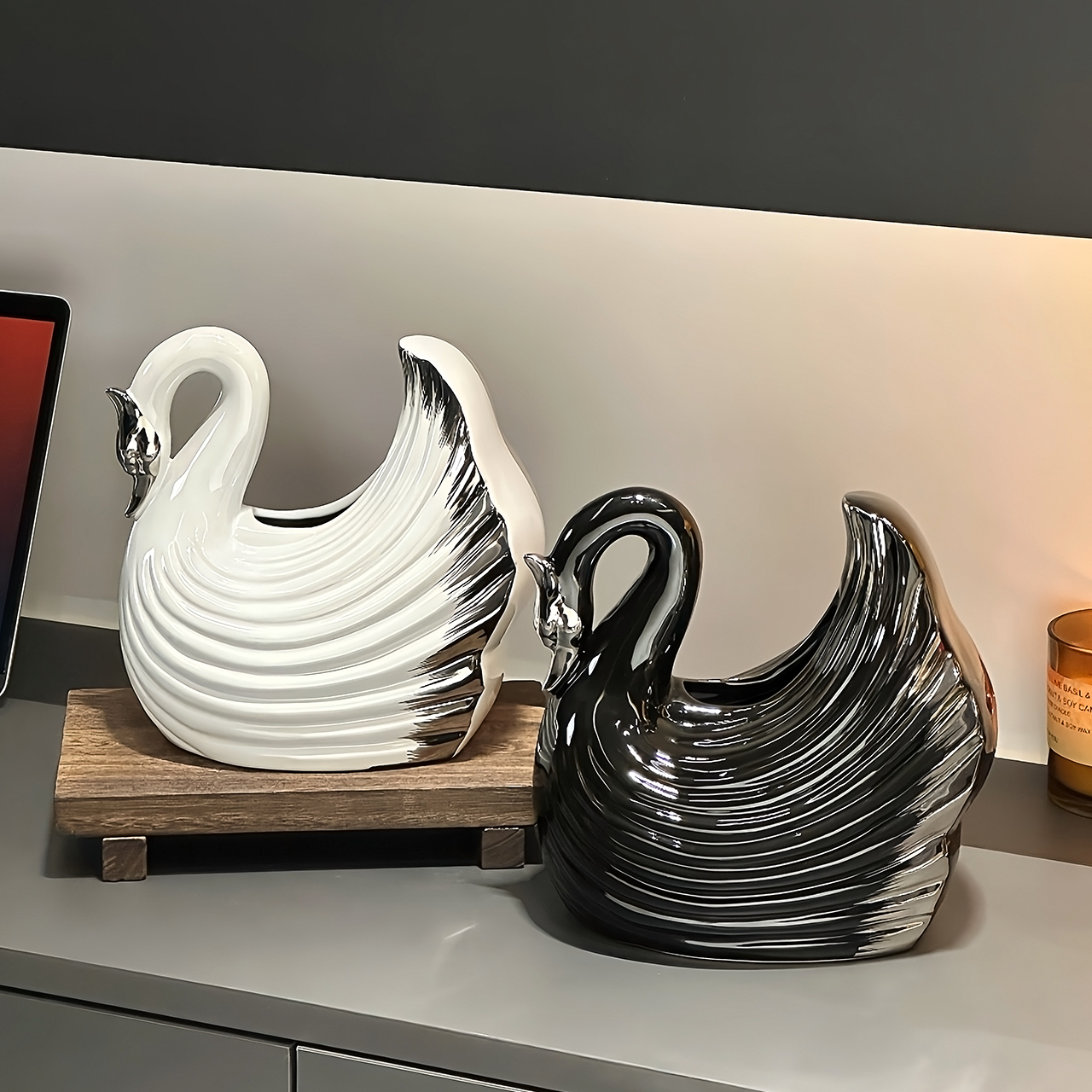 轻奢高档天鹅纸巾盒家用客厅