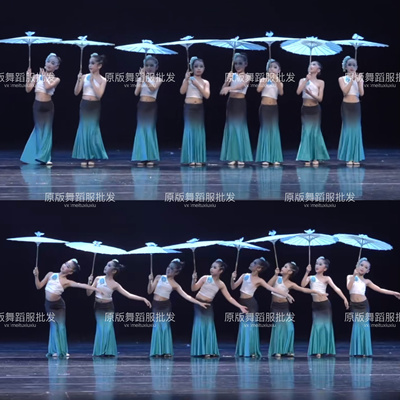 小兰花奖雨竹林演出服儿童傣族舞蹈服装成人孔雀舞鱼尾裙子民族舞