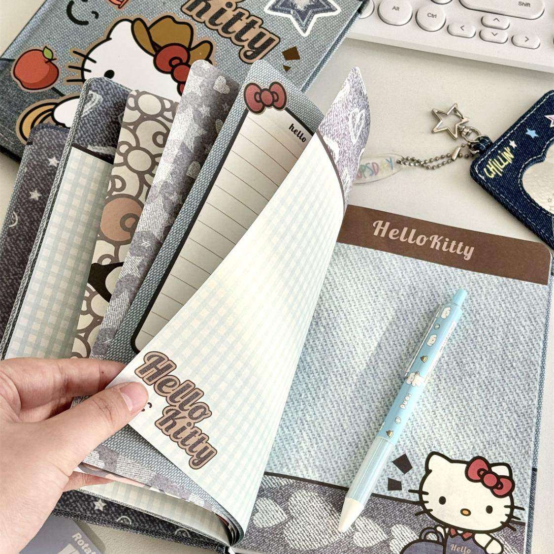 可爱硬壳A5笔记本Hellokitty加厚彩内手账本牛仔KT猫学生记事本,文具电教/文化用品/商务用品,手帐/日程本/计划本,淘宝优惠券,粉丝福利购,淘宝优惠卷