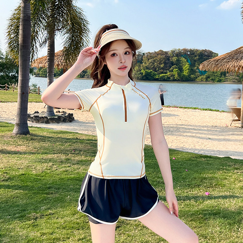 夏季大码显瘦遮肚分体平角泳衣