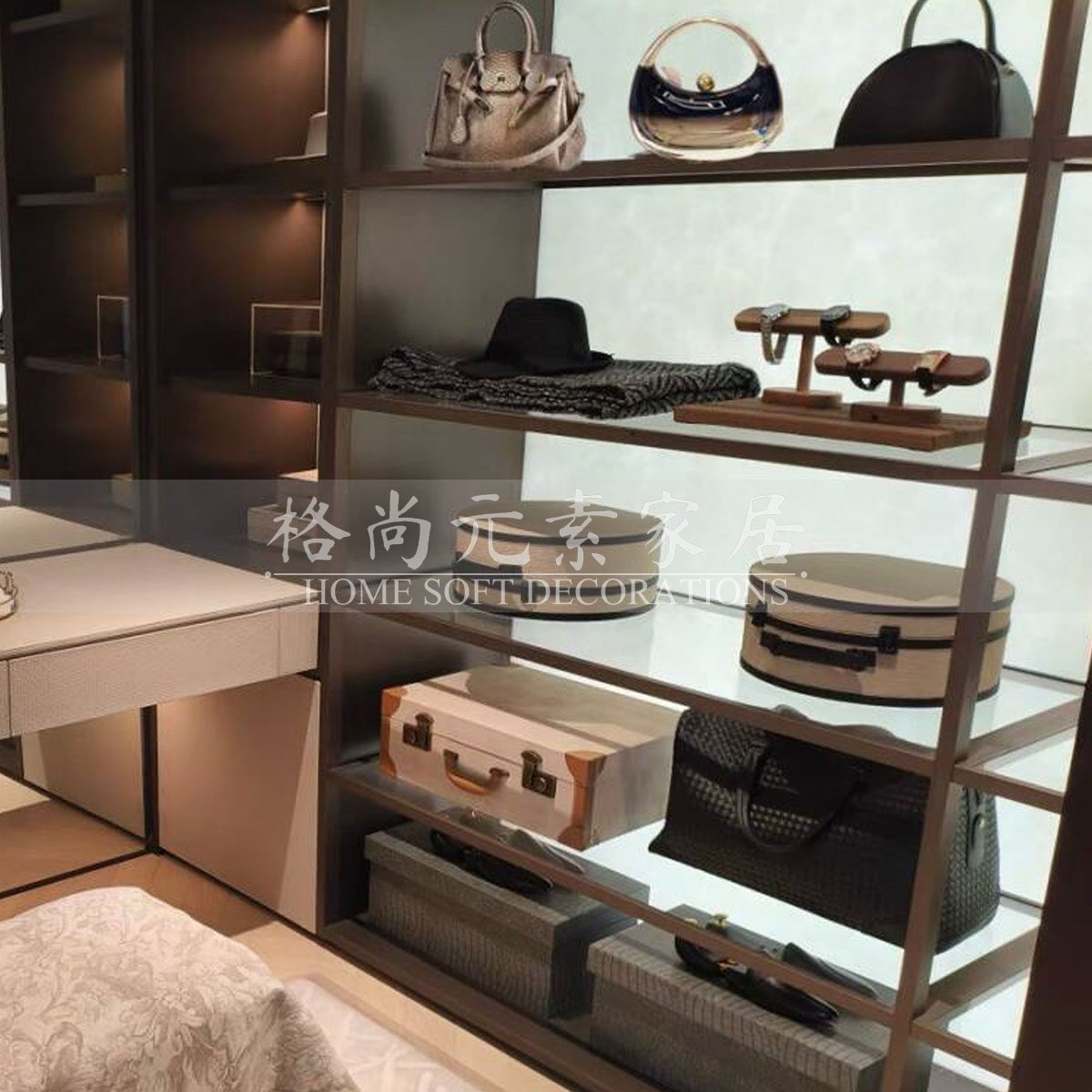 轻奢样板房衣帽间摆件衣柜玄关展示柜包包帽子收纳盒装饰品陈列,家居饰品,家饰软装搭配套装,淘宝优惠券,粉丝福利购,淘宝优惠卷
