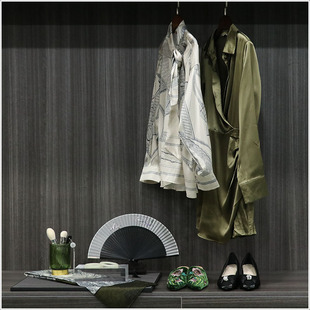摆件软装 饰套装 衣柜道具古风扇子衣服 绿样板房衣帽间装 古典中式