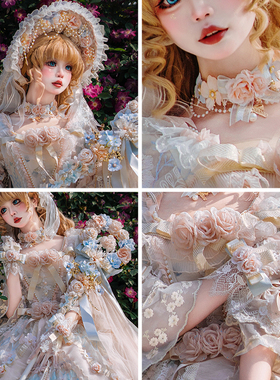 【蔷薇花宴】小物发饰配饰帽子Bnt 扁帽项链手套花嫁颈饰手工头饰