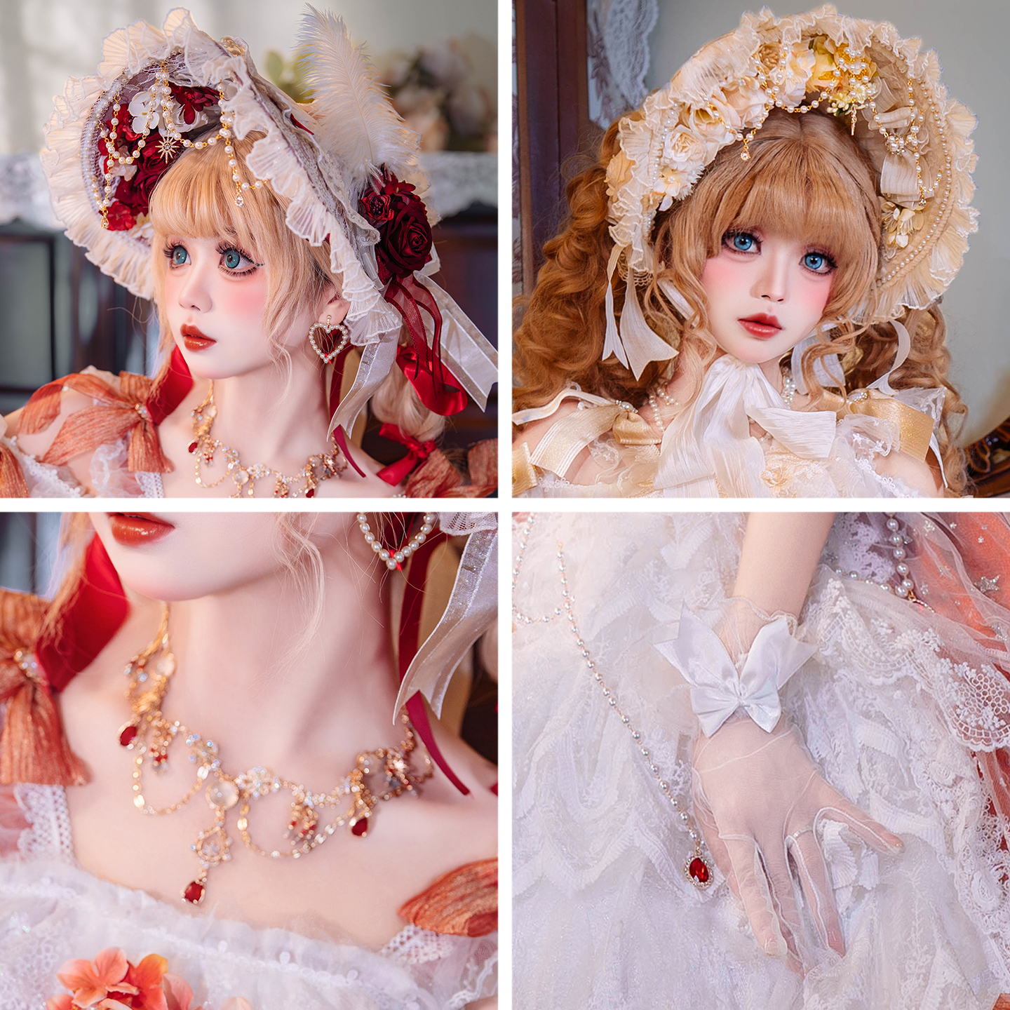 【琉璃幻影】搭配小物帽子项链手套发饰配饰花嫁颈饰头饰Bnt 扁帽