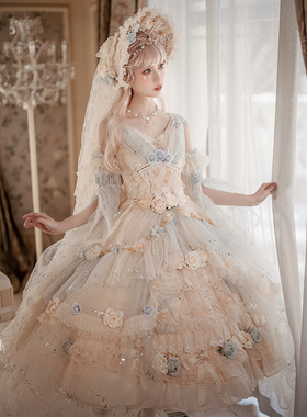 lolita原创华丽茶会花嫁【花神之灵】少女洛丽塔洋装lo裙jsk现货