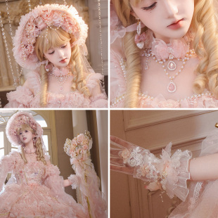 扁帽项链 波奈特 在逃公主原创小物手作权杖头饰手套花嫁bnt BB帽