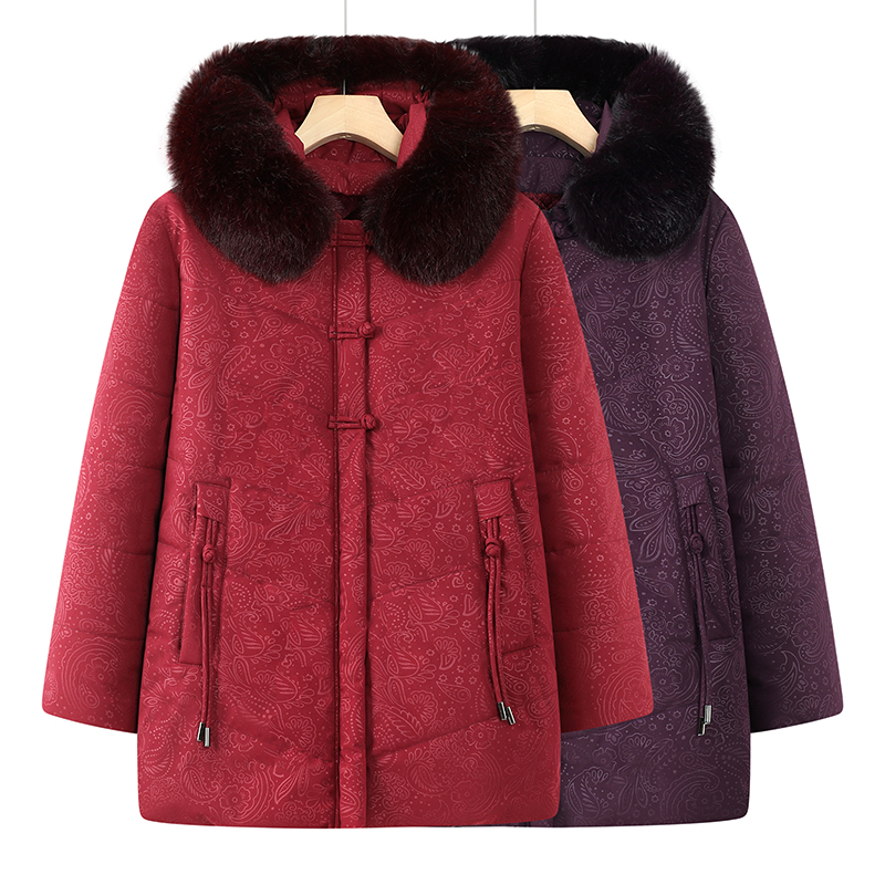 奶奶冬装中老年人女连帽棉衣老太太棉袄2025蛇年本命年衣服妈妈装