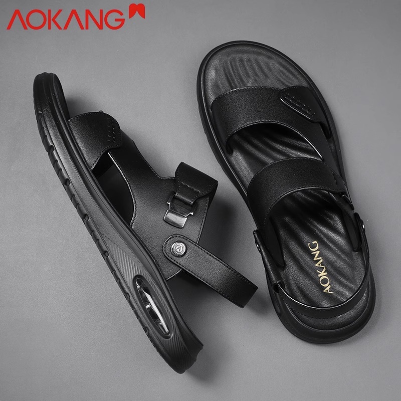 奥康凉鞋男款2025夏季外穿真皮沙滩鞋夏天厚底男士两用运动凉拖鞋
