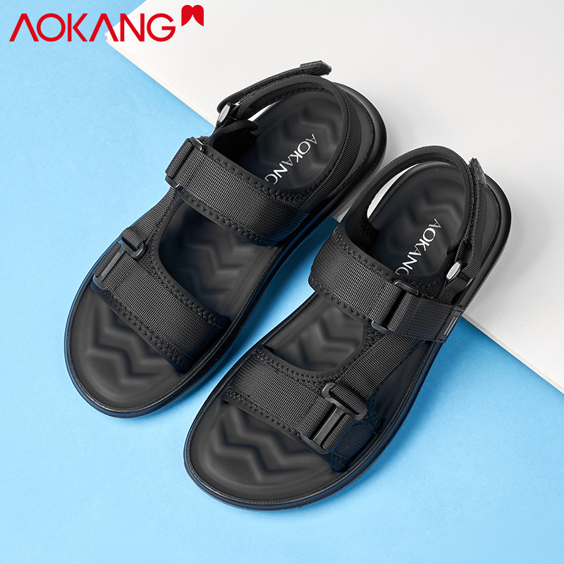奥康男鞋男款夏季2025新款透气男士夏天学生运动休闲外穿沙滩凉鞋