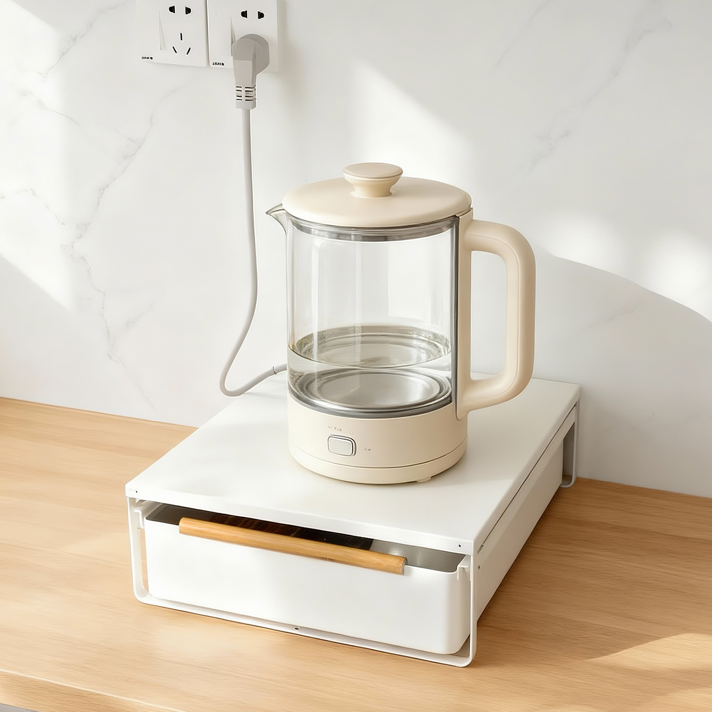 抽屉式烧水壶置物架饮水机增高架