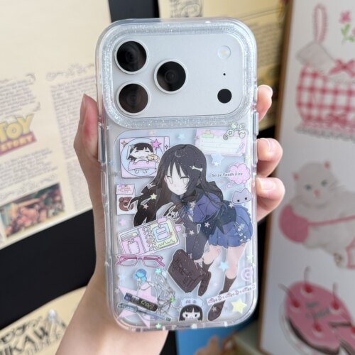 制服美少女双层imd手机壳