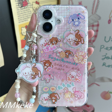 MMkeke少女心ins风日系萌物古早味爱心小兔子适用苹果17promax双层imd手机壳iPhone16pm邦尼兔15pro甜妹14/13