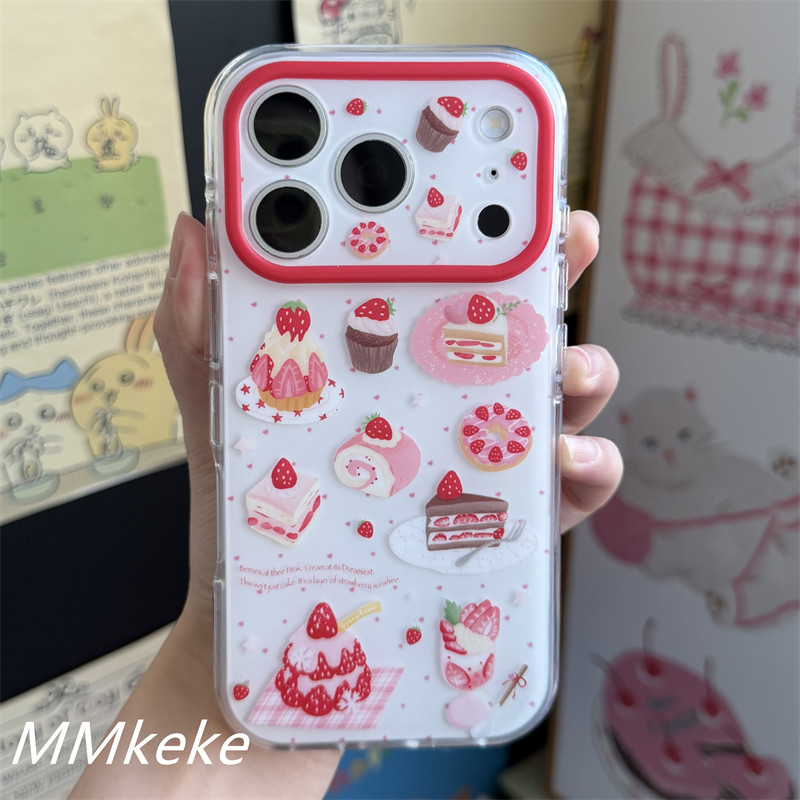 MMkeke韩系ins治愈甜美草莓奶油蛋糕适用iPhone17promax双层imd精孔手机壳苹果16pro保护套15pm少女心韩女风,3C数码配件,手机保护套/壳,淘宝优惠券,粉丝福利购,淘宝优惠卷
