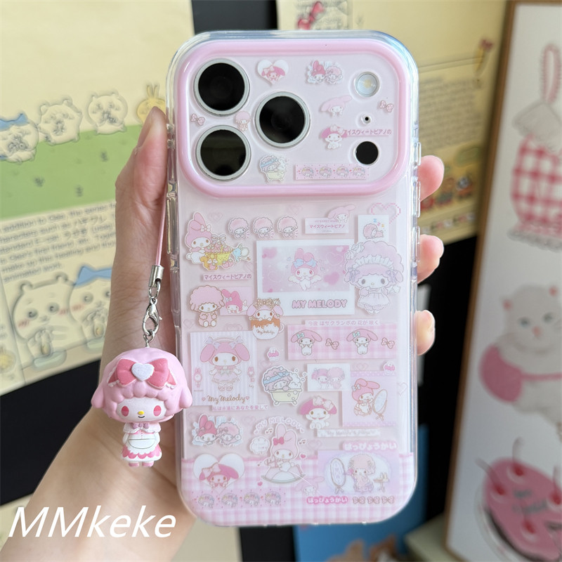 MMkeke日韩ins萌物古早可爱美乐蒂小羊适用iPhone17promax双层imd精孔手机壳苹果16pro保护套粉色少女心15pm