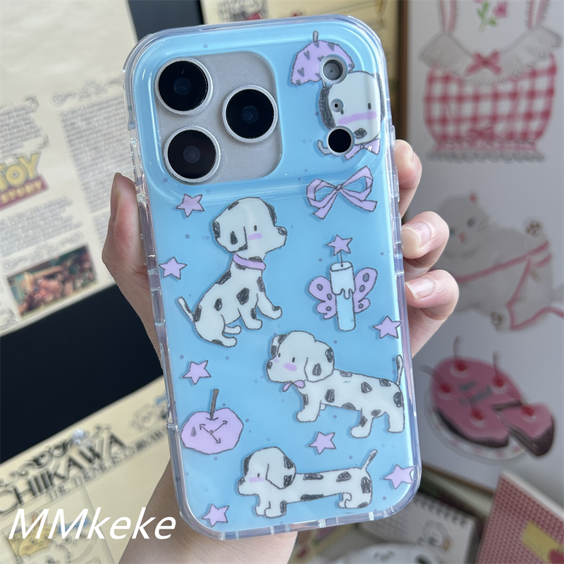 蝴蝶结斑点狗双层手机壳