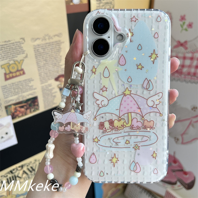 彩色雨滴小动物双层手机壳