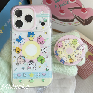MMkeke复古日系古早感萌物拓麻歌子大嘴吉适用iPhone16promax双层imd手机壳17pro苹果15PM麻美吉链条14新款13