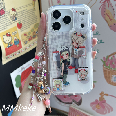 小众时髦亚亚女孩双层手机壳