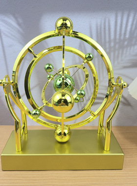 创意宇宙天体混沌摆件永动机桌面磁悬浮科技摇摆旋转家居客厅装饰