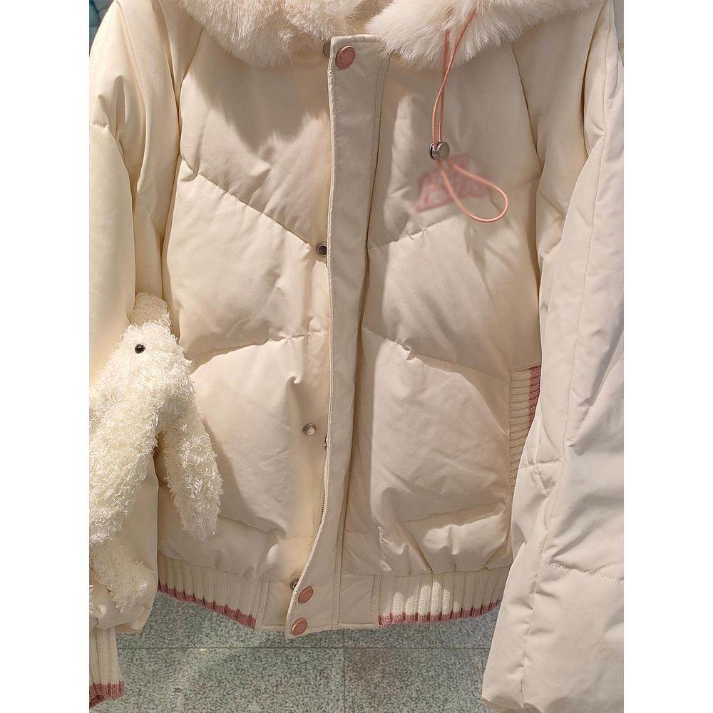 5拆可卸可爱小兔连帽棉服外套女202冬季新款保加厚IWP宽松棉衣棉