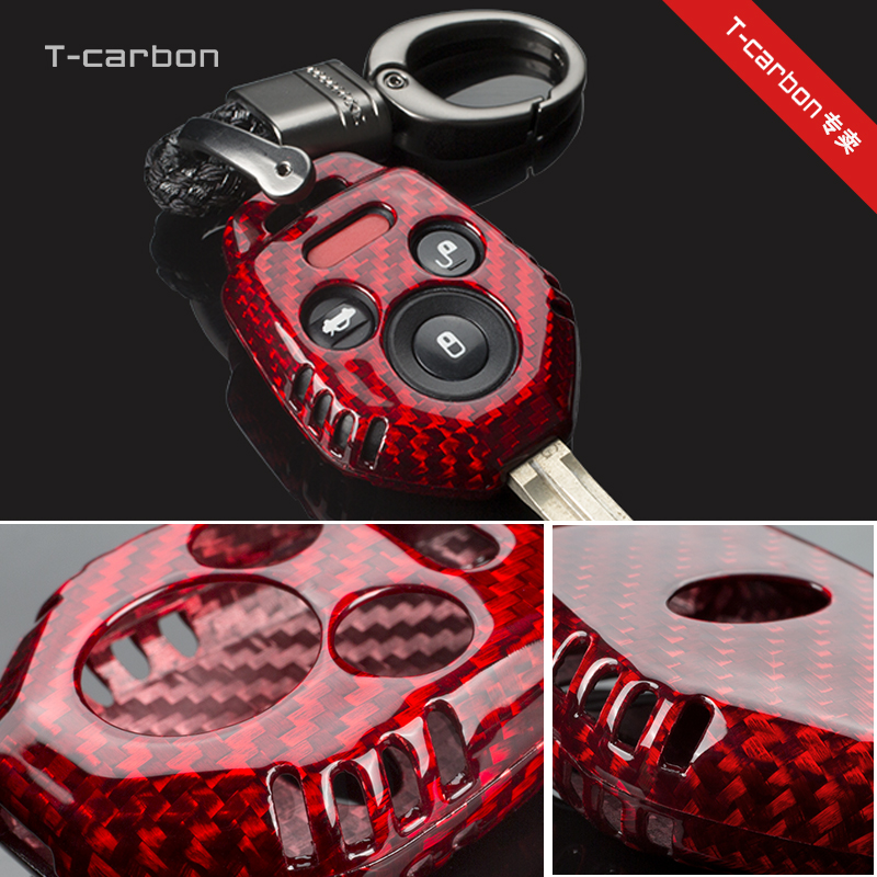 T-carbon适用于斯巴鲁森林人力狮傲虎XV改装钥匙壳碳纤维钥匙套包