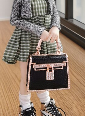 blythe小布BJD6分ob24娃用拍照道具皮质小提包 娃衣拍图装饰配件