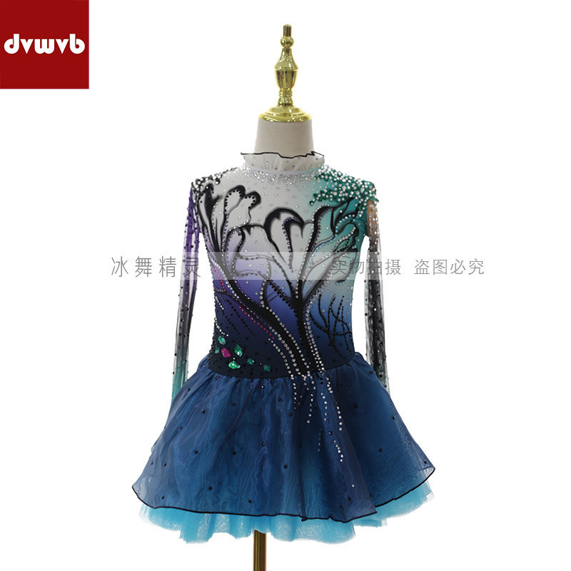 DVWVB专业定制花样滑冰服装儿童成人花滑比赛表演服考级滑冰裙Y06