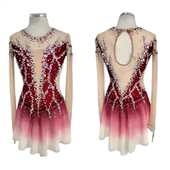 定制花样滑冰表演服定制女童轮滑溜冰服儿童成人比赛考级服K215