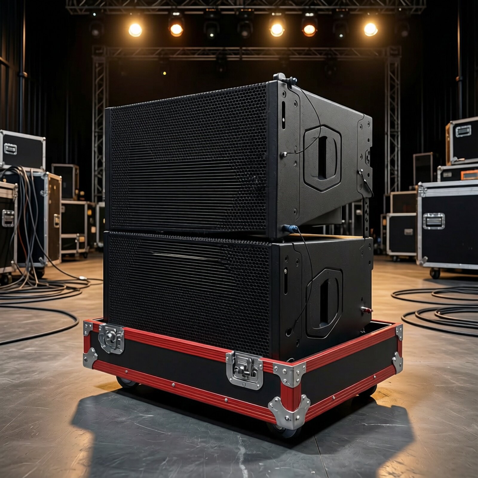 单12寸音响航空箱双十五铝合金机柜线阵舞台定做15寸低音炮音箱子