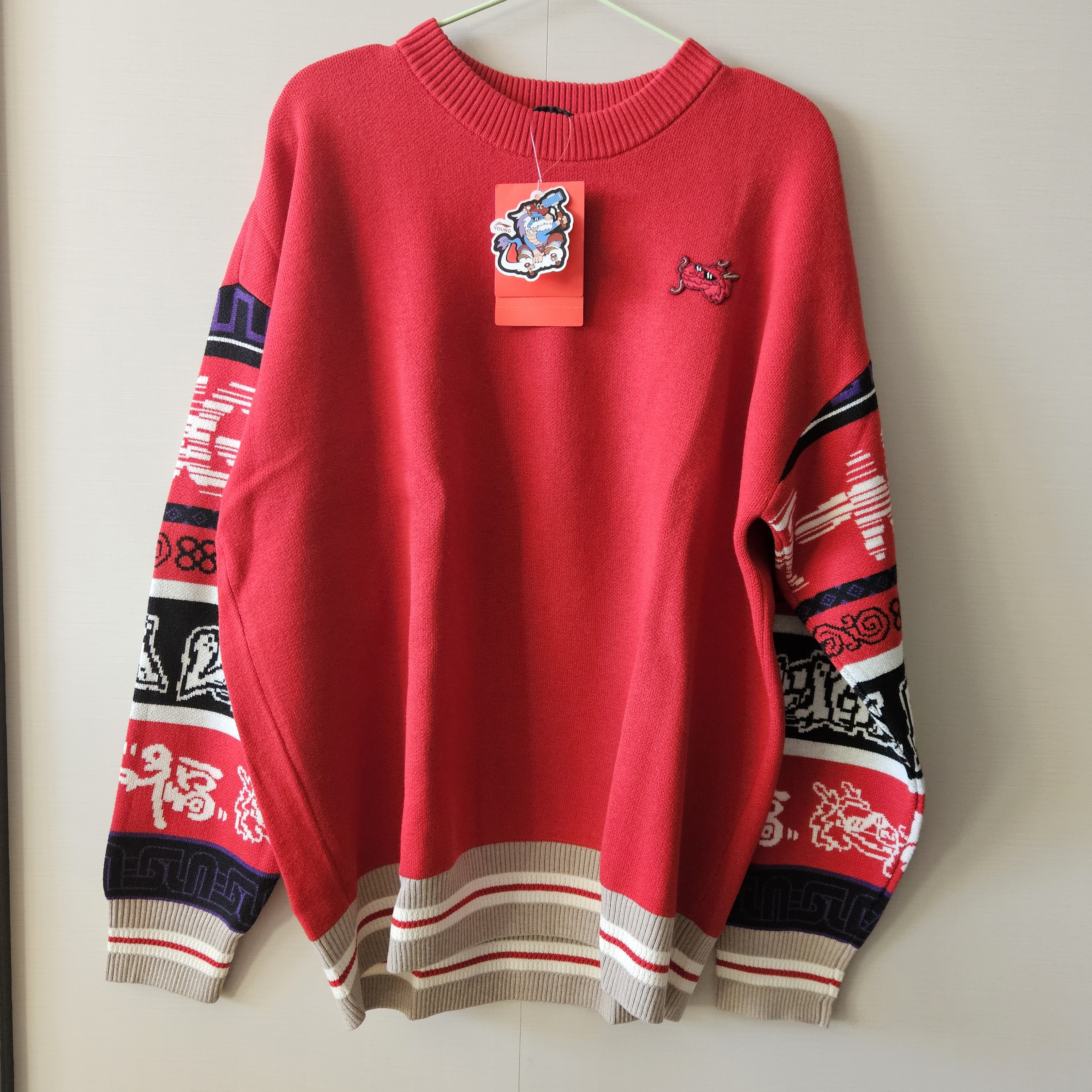 150  175李家大童新年款毛衣生活系列宽松套头编织衫全新带吊牌