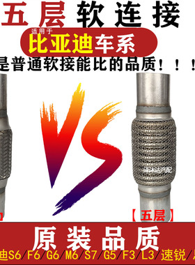 适用比亚迪S6 F6 G6排气管软接M6G5F3L3消音器软管S7速锐思锐软节