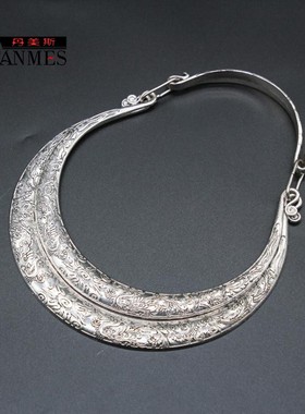 丹美斯新款苗银项圈贵州潮流复古饰品时尚演出挂件挂饰纪念品舞蹈