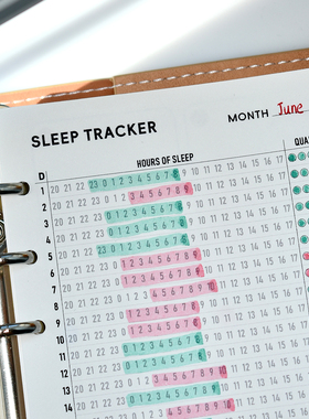 m5睡眠记录A7自律打卡A6per功能内页月度手帐活页笔记本替换纸