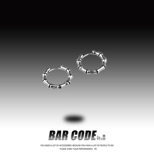BARCODE竹节高升男士耳钉