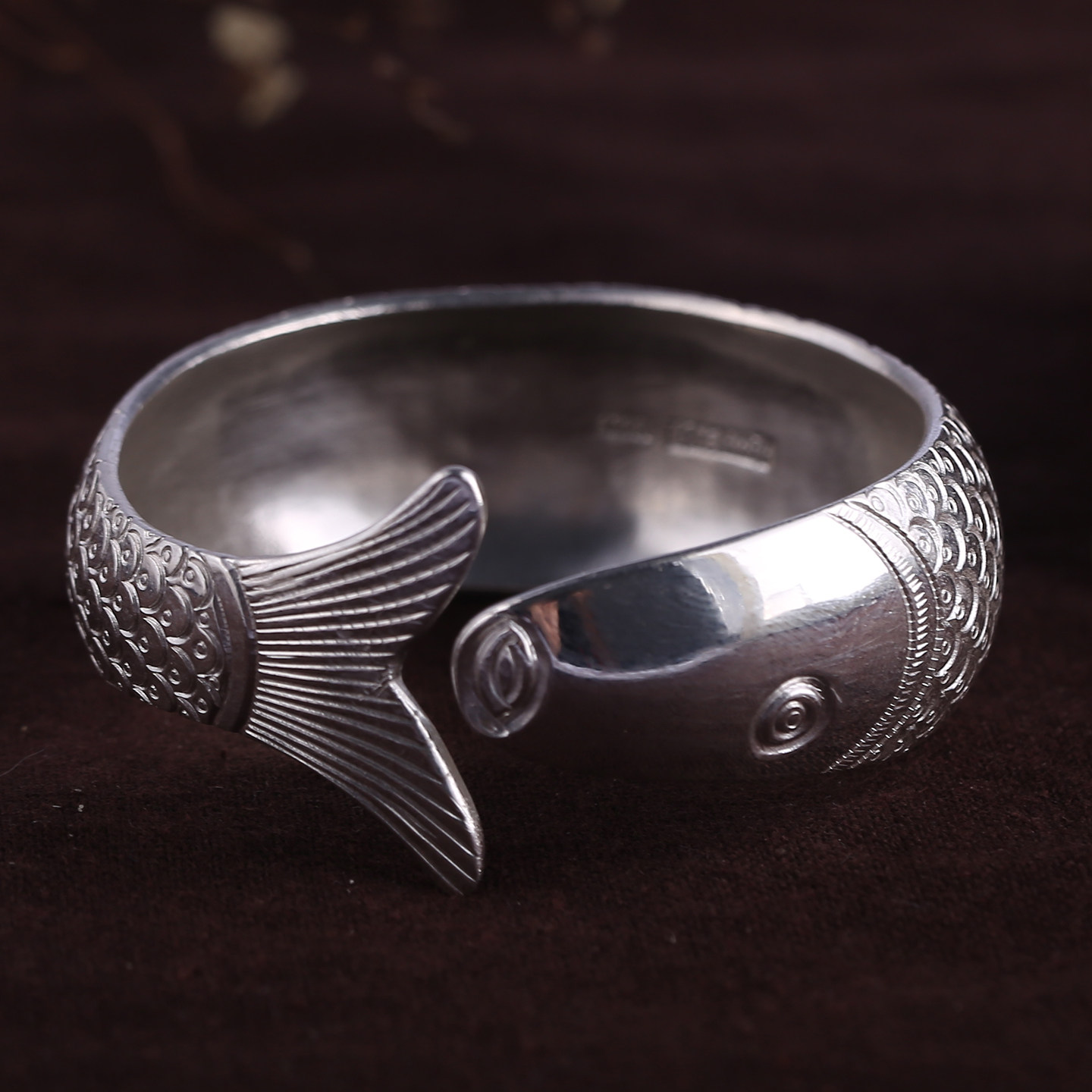 小众设计手工定做新女款999纯银民族风老式个性首饰品宽鱼的镯子,饰品/流行首饰/时尚饰品新,银饰手镯,淘宝优惠券,粉丝福利购,淘宝优惠卷