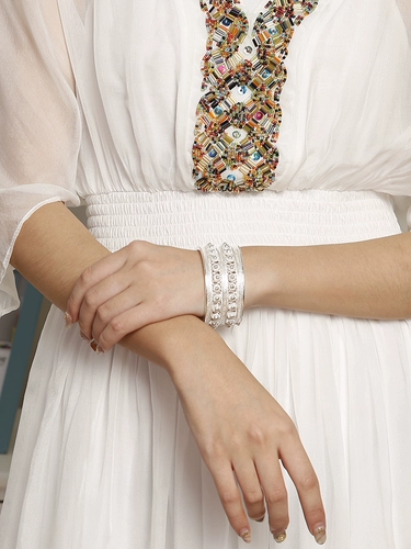 Серебряный браслет, модный аксессуар, стиль бохо, серебро 999 пробы, простой и элегантный дизайн