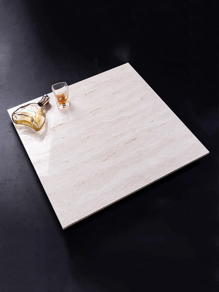 佛山洞石抛光砖800*800客厅米黄白玻化砖真洞石别墅外墙干挂瓷砖