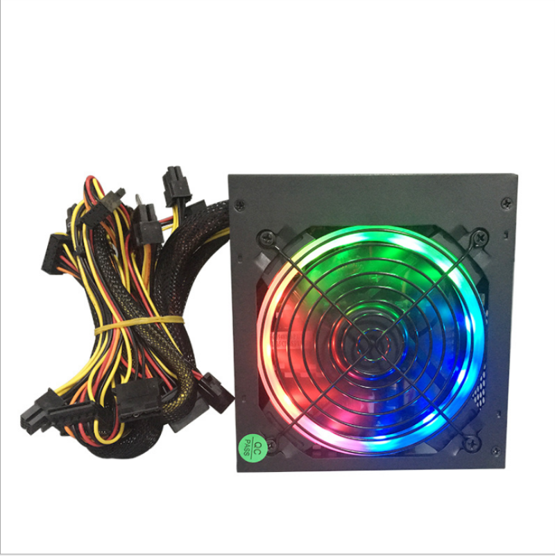 金牌RGB炫彩风扇台式机电脑电源500w 600W 700W灵猫精电游戏帝国