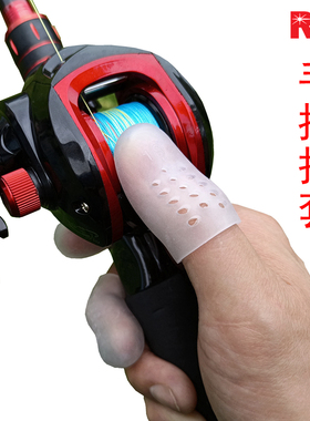 RTI钓鱼指套硅胶弹力半指透气防水抓鱼防护上红虫蚯蚓拌饵料手套