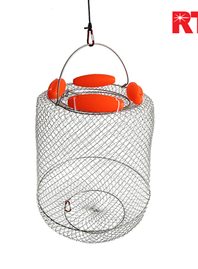 RTI浮水鱼护折叠钢丝鱼护鱼篓网兜渔护渔网装鱼不锈钢丝鱼笼鱼户