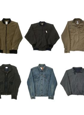 vintage古着美式复古中古港风棒球服工装阿美咔叽男女外套S57