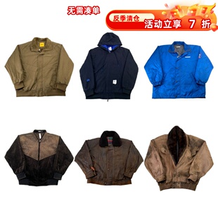 外套H254 阿美咔叽牛仔男女厚款 vintage古着日式 复古棒球服工装