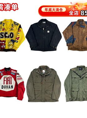 vintage古着美式复古中古港风棒球服工装阿美咔叽男女外套S59